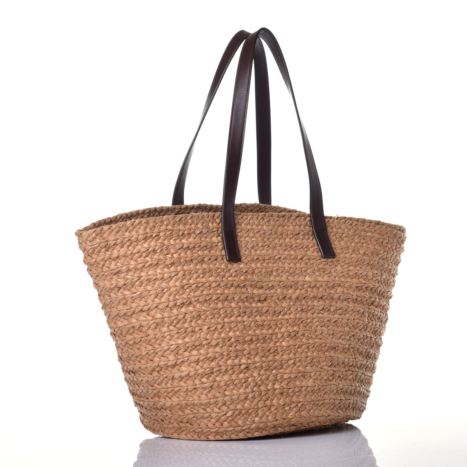 Saint Laurent Raffia Calfskin Medium Panier Tote 3 of 9
