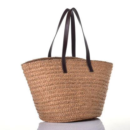 Saint Laurent Raffia Calfskin Medium Panier Tote 3 of 9