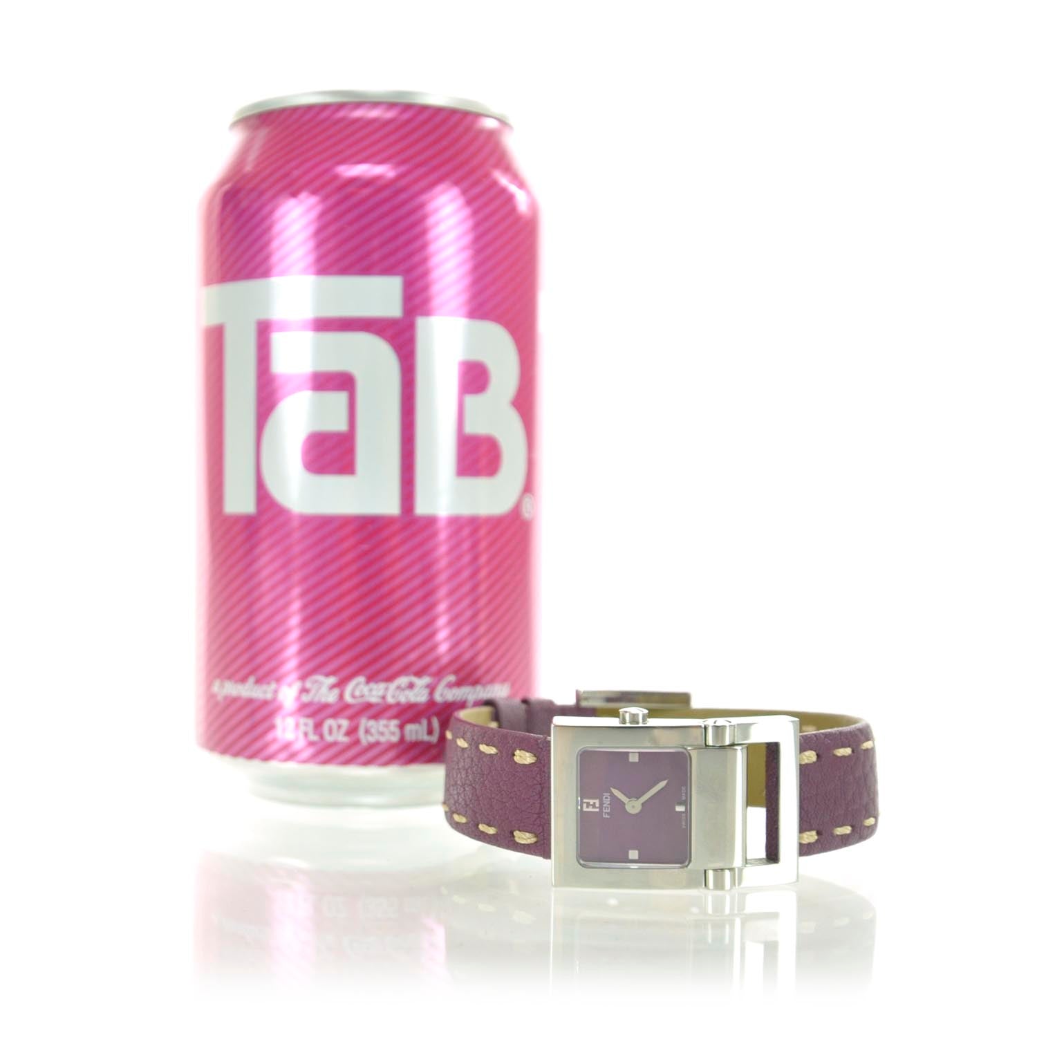 Fendi Stainless Steel Calfskin 23mm Quartz Watch Purple 2 of 7