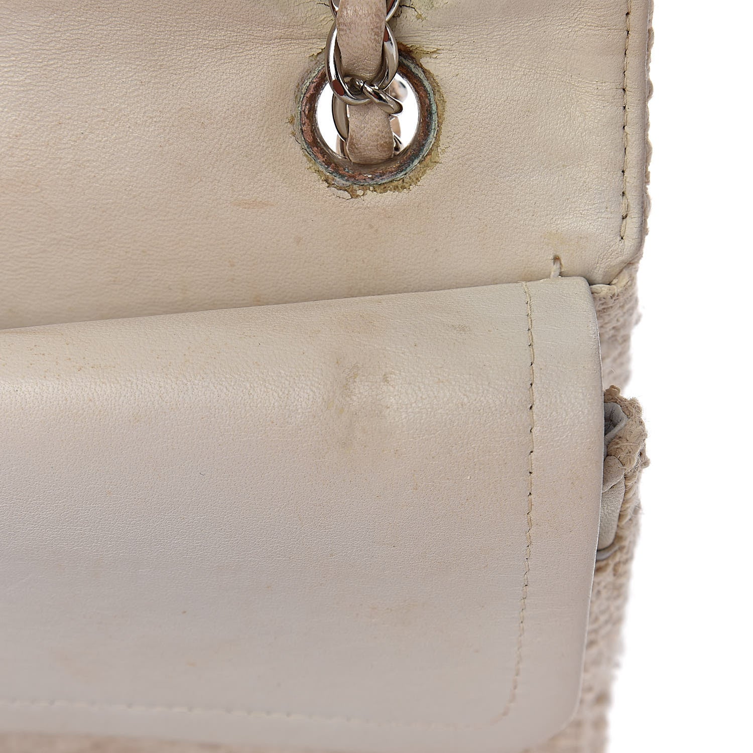 Chanel Tweed Medium Double Flap White 14 of 26