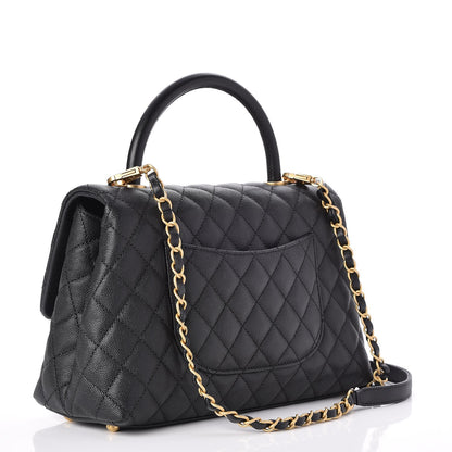 Chanel Caviar Quilted Small Coco Handle Flap Black 3 of 8
