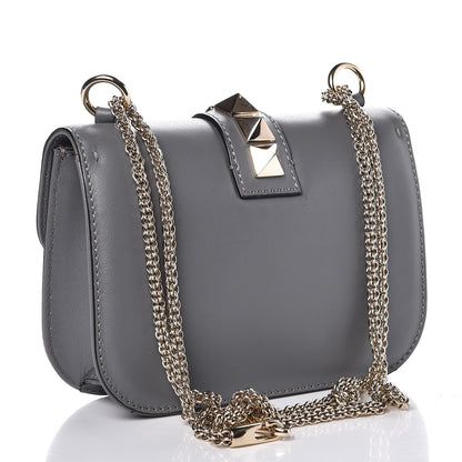 Valentino Garavani Vitello Small Glam Lock Rockstud Flap Gray 3 of 8
