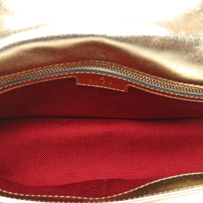 Gucci Metallic Calfskin Matelasse Small GG Marmont Shoulder Bag Platino 5 of 10