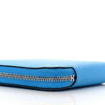 Hermes Epsom Silk'In Compact Wallet Bleu Frida 8 of 10