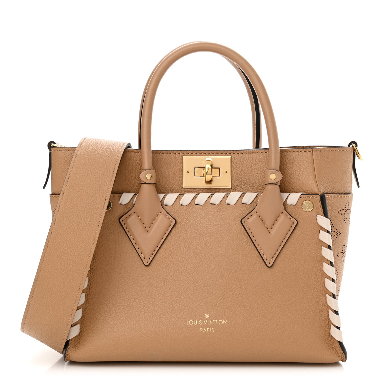 Louis Vuitton Calfskin Mahina Braided On My Side PM Arizona Brown 1 of 9
