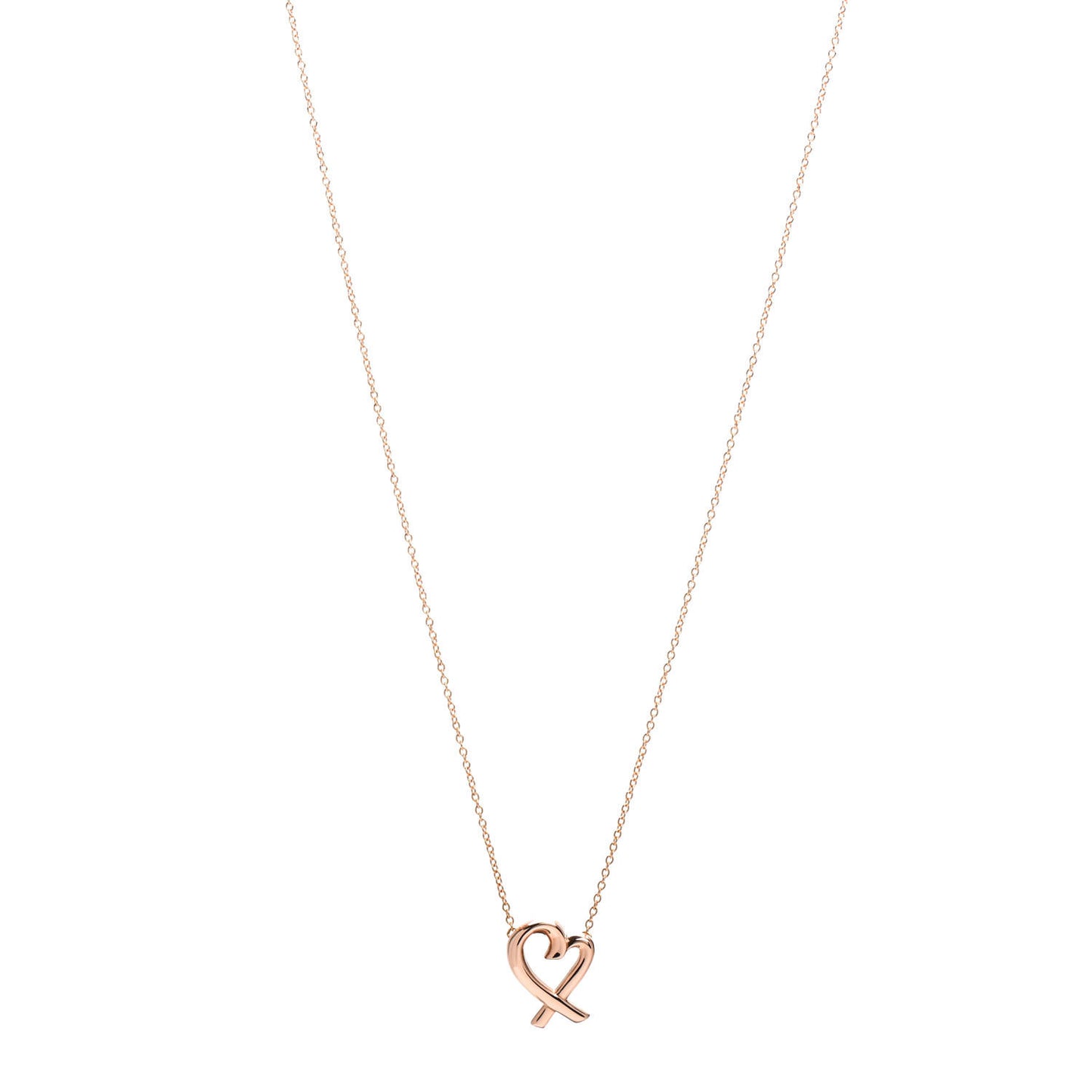 18K Rose Gold Small Paloma Picasso Loving Heart Pendant Necklace