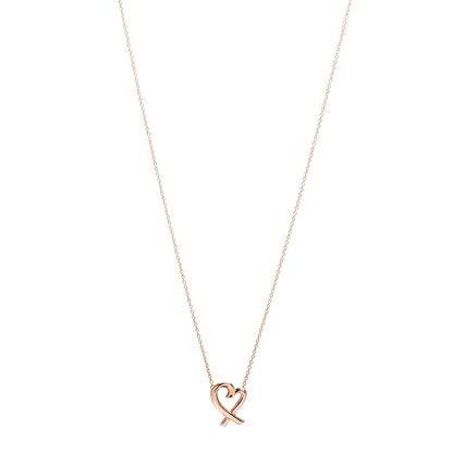 Tiffany 18K Rose Gold Small Paloma Picasso Loving Heart Pendant Necklace 1 of 4