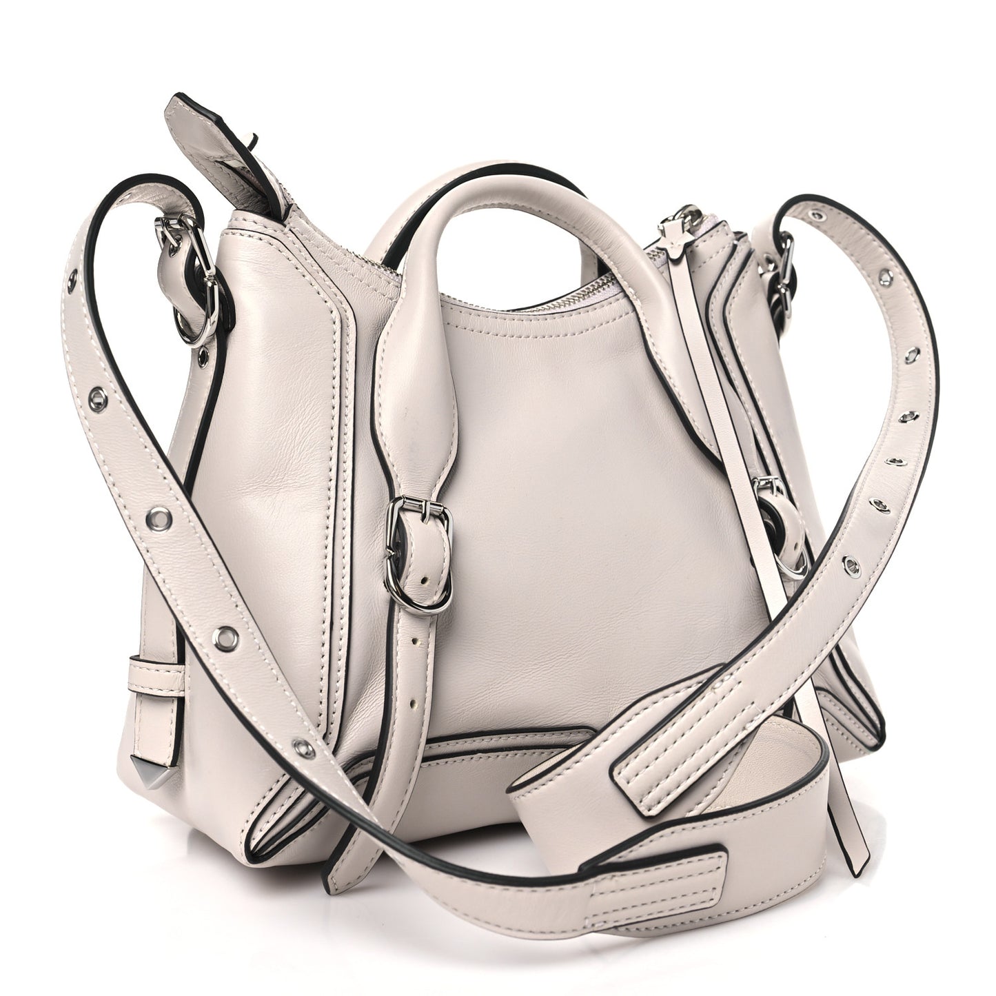 Calfskin Moto Mini Pashli Satchel Stone