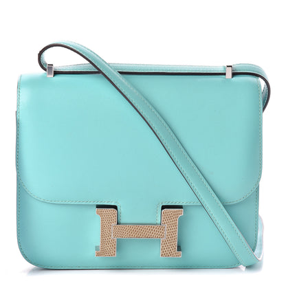 Hermes Tadelakt Lizard Constance 18 Bleu Atoll Ficelle 1 of 23