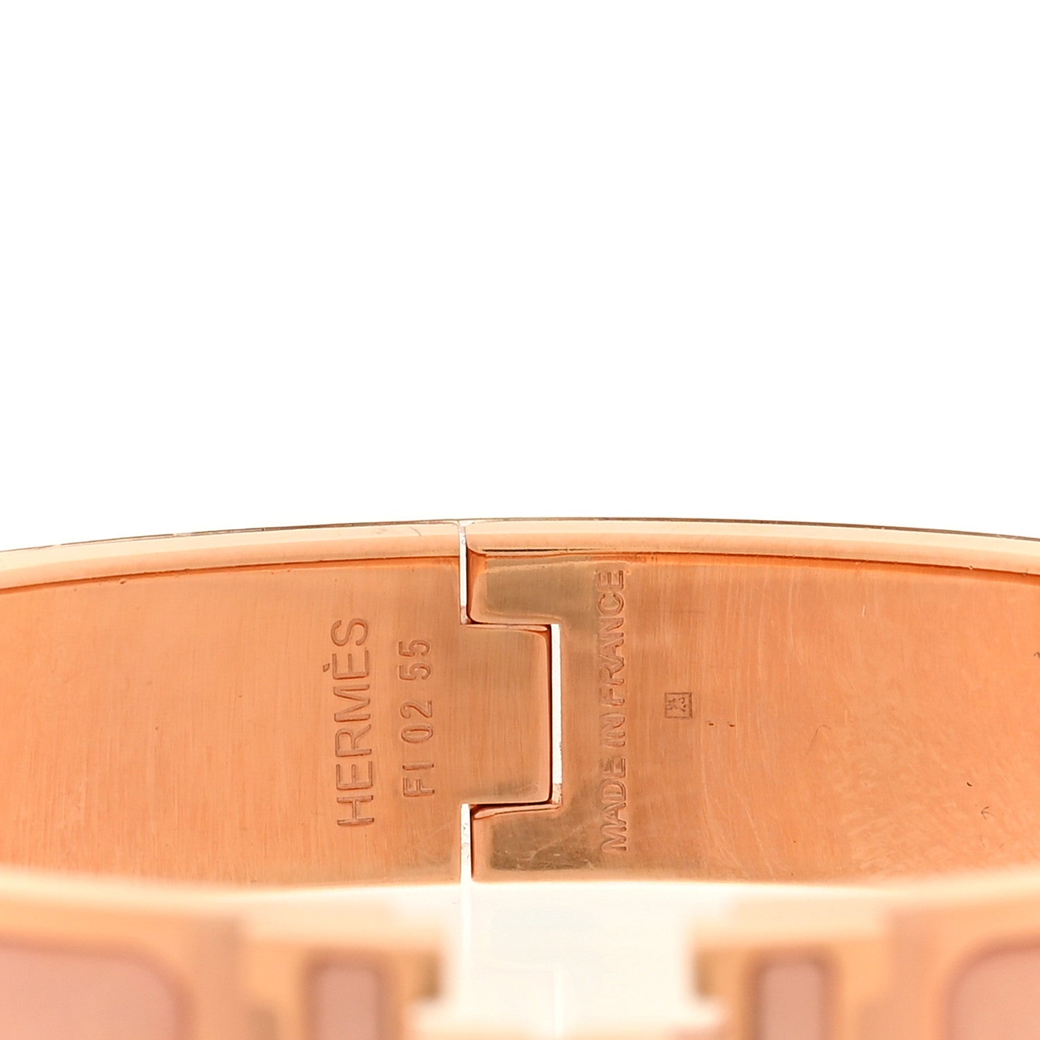 Hermes Enamel Glitter Narrow Clic Clac H Bracelet PM Rose Cassata 4 of 5