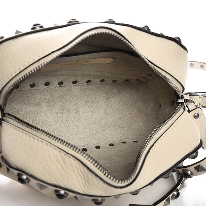 Valentino Garavani Grained Calfskin Turquoise Rockstud Rolling Camera Crossbody Bag Ivory 5 of 8