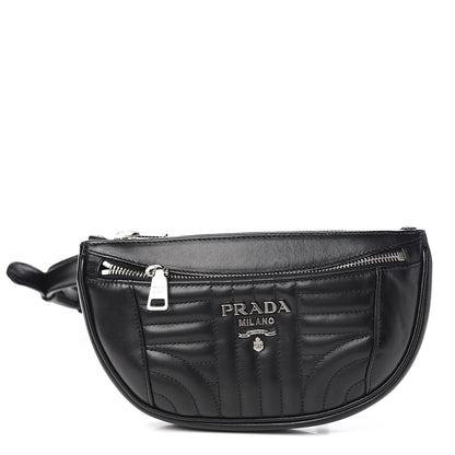 Prada Soft Calfskin Impunture Diagramme Belt Bag Black 1 of 8