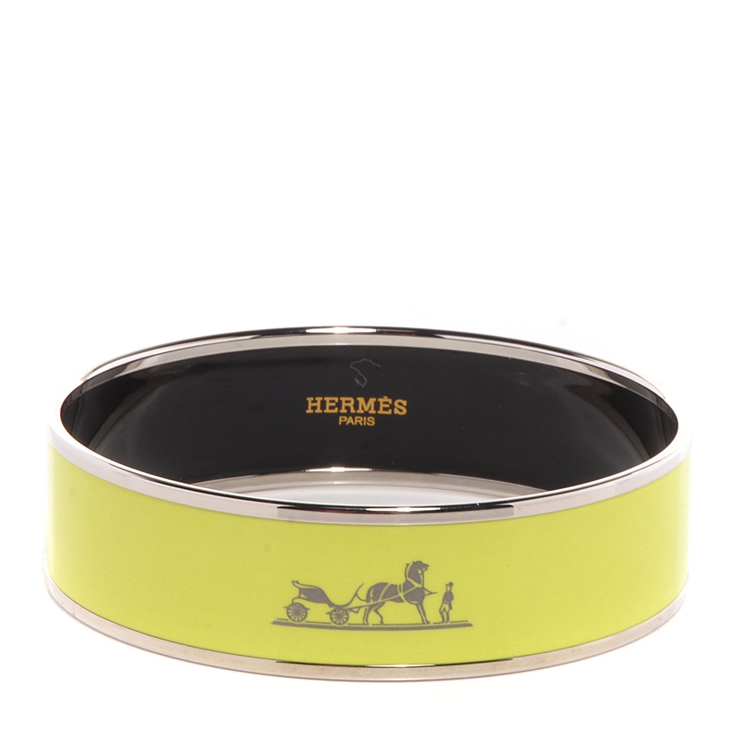 Enamel Wide Caleche Bracelet 65 Lime