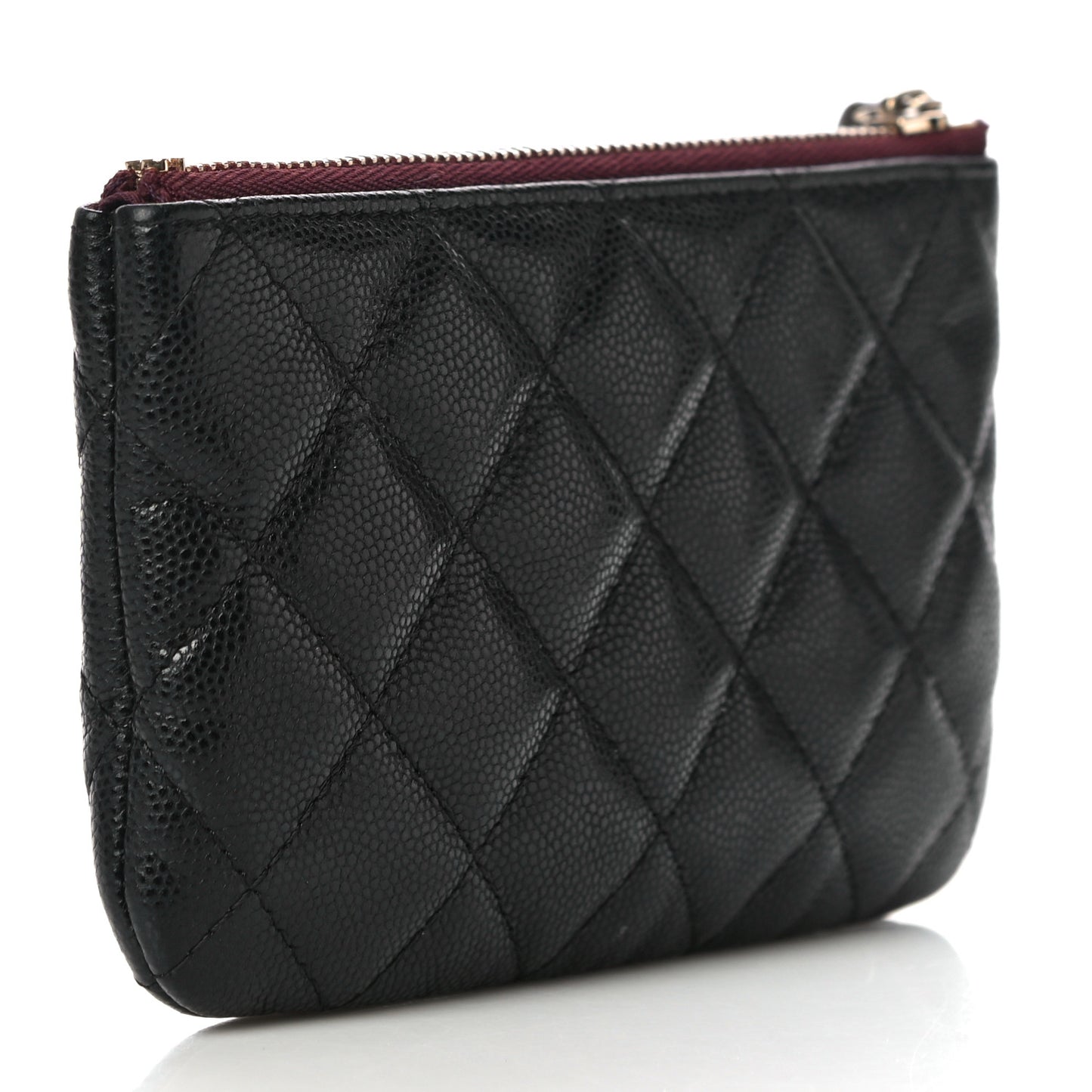 Caviar Quilted Small Cosmetic Case Black