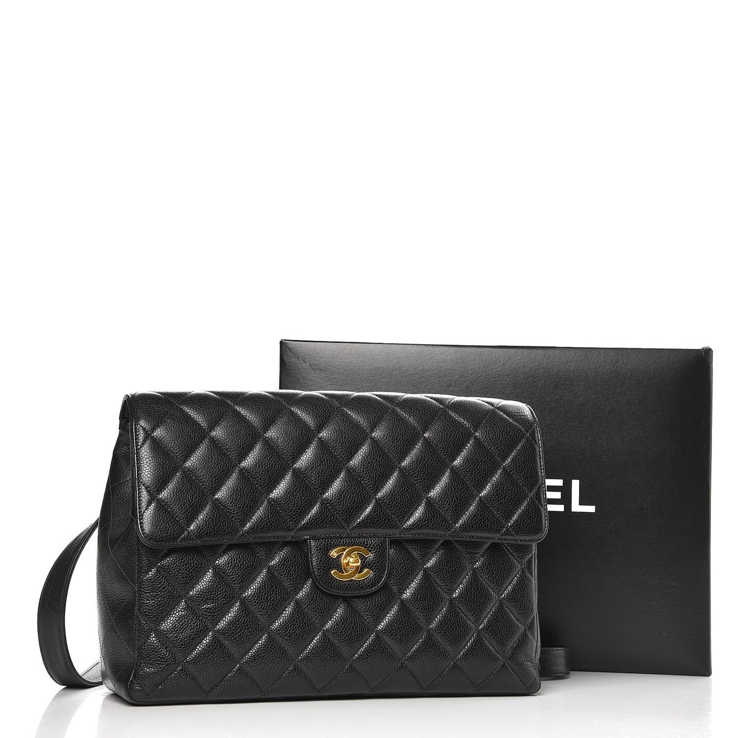 Caviar Quilted Backpack Black