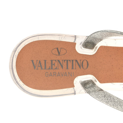 Valentino Garavani PVC Jelly Glitter Rockstud Bow Thong Sandals 37 Silver 7 of 8