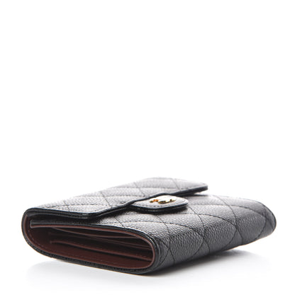 Chanel Caviar Quilted Compact Flap Wallet Black 4 of 9