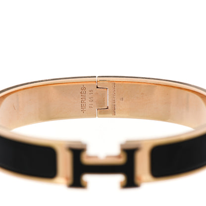 Hermes Enamel Narrow Clic Clac H Bracelet PM Black 3 of 4