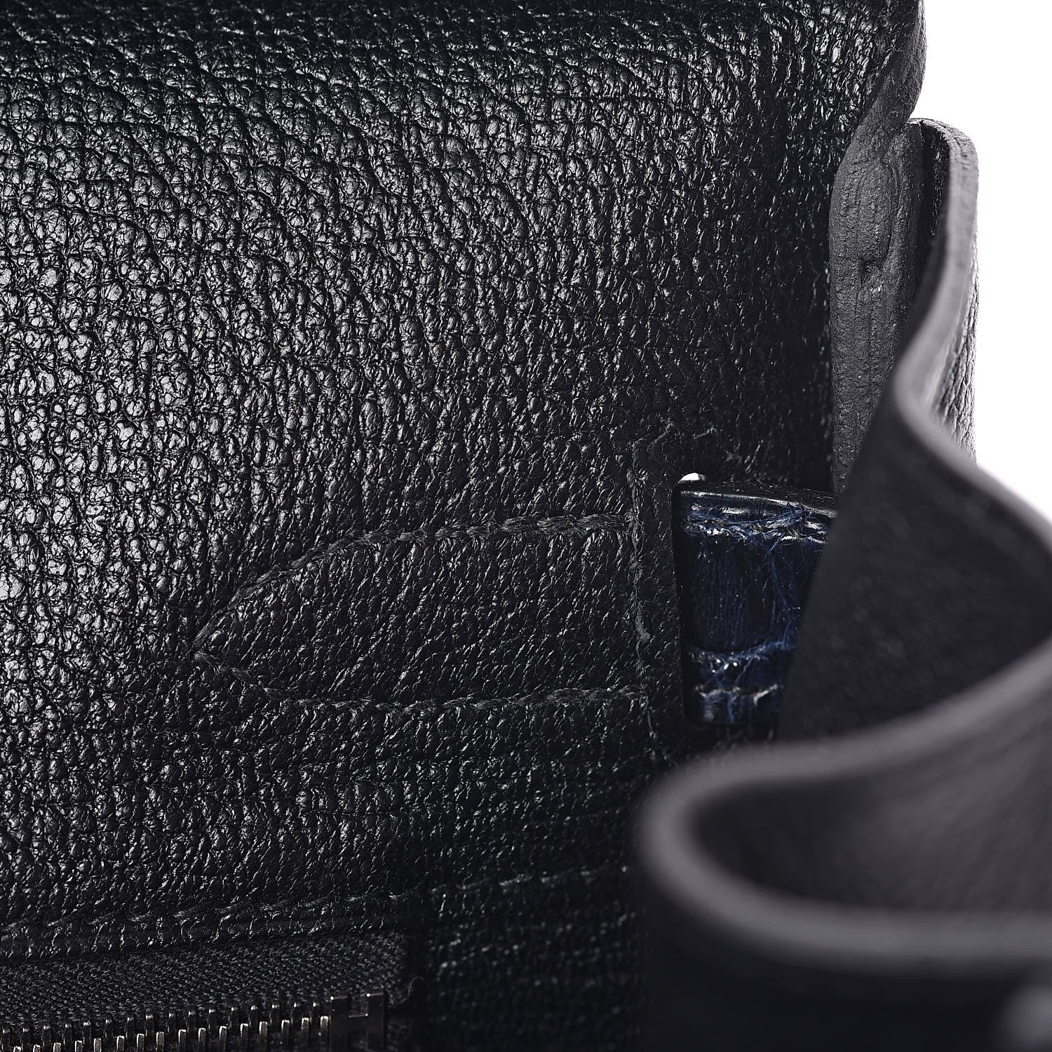 Hermes Clemence Novillo Shiny Niloticus Crocodile Birkin Touch 30 Black Bleu Marine 21 of 32