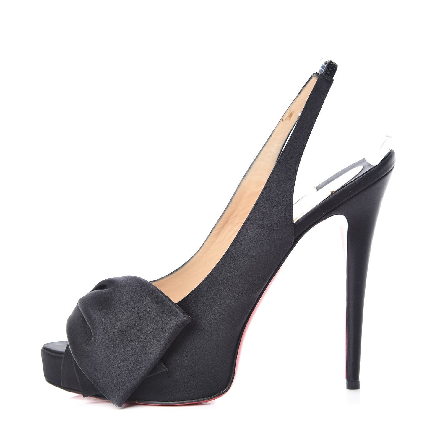 Crepe Satin Vendome Sling 120 Pumps 42 Black