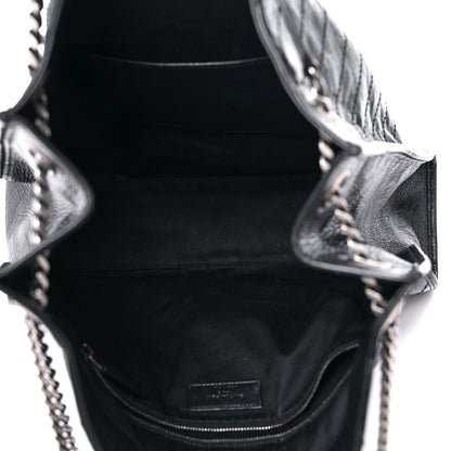 Saint Laurent Crinkled Calfskin Matelasse Monogram Niki Shoulder Bag Black 5 of 13