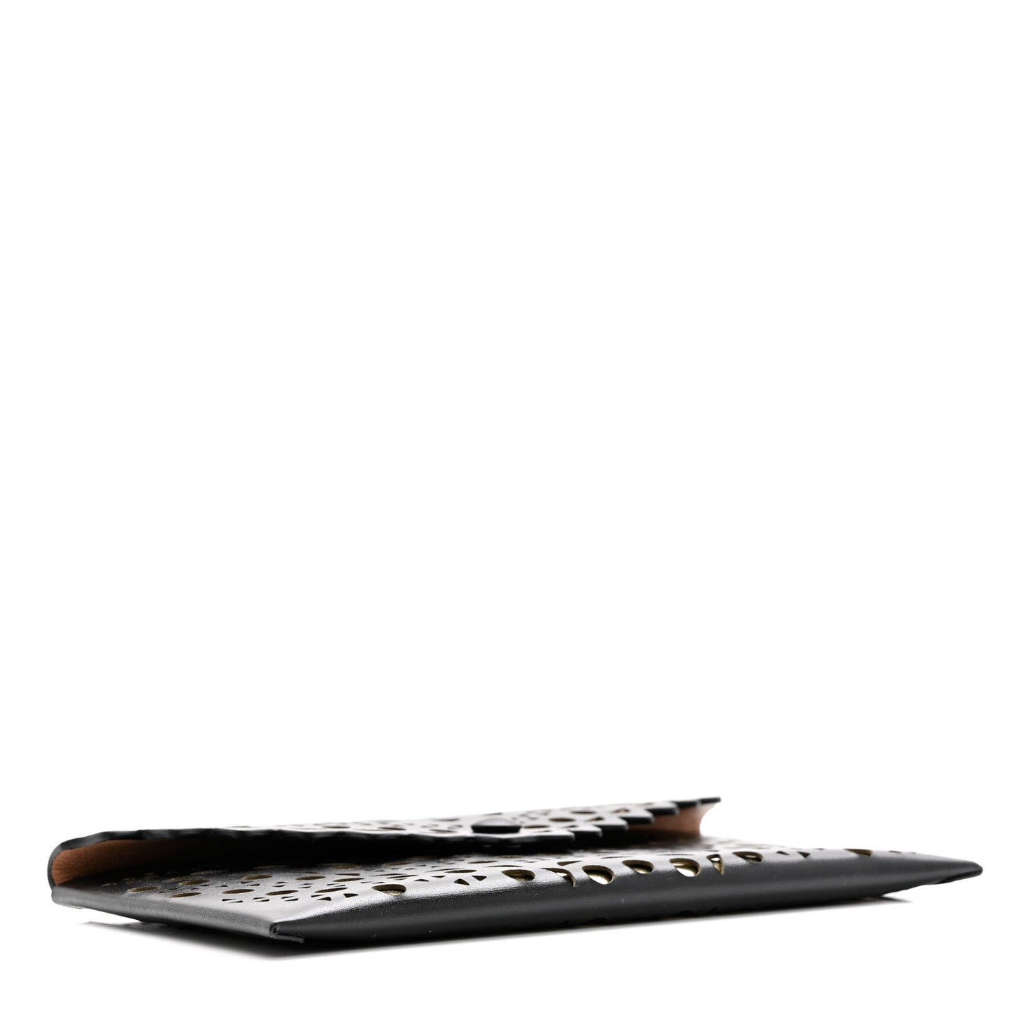 Calfskin Laser Cut Clutch Black