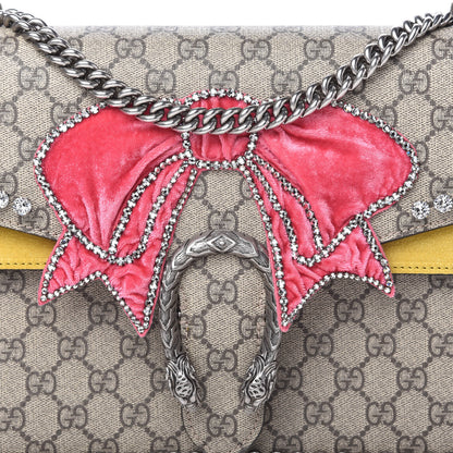 Gucci GG Supreme Monogram Crystal Bow Embroidered Medium Dionysus Shoulder Bag Yellow 10 of 10