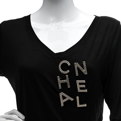 Chanel Crystal Cha-Nel Logo Brooch Set Gold 2 of 5