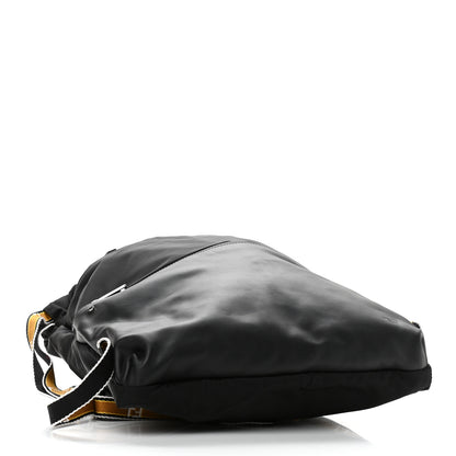 Fendi Nylon Vitello Drawstring Backpack Black 3 of 9