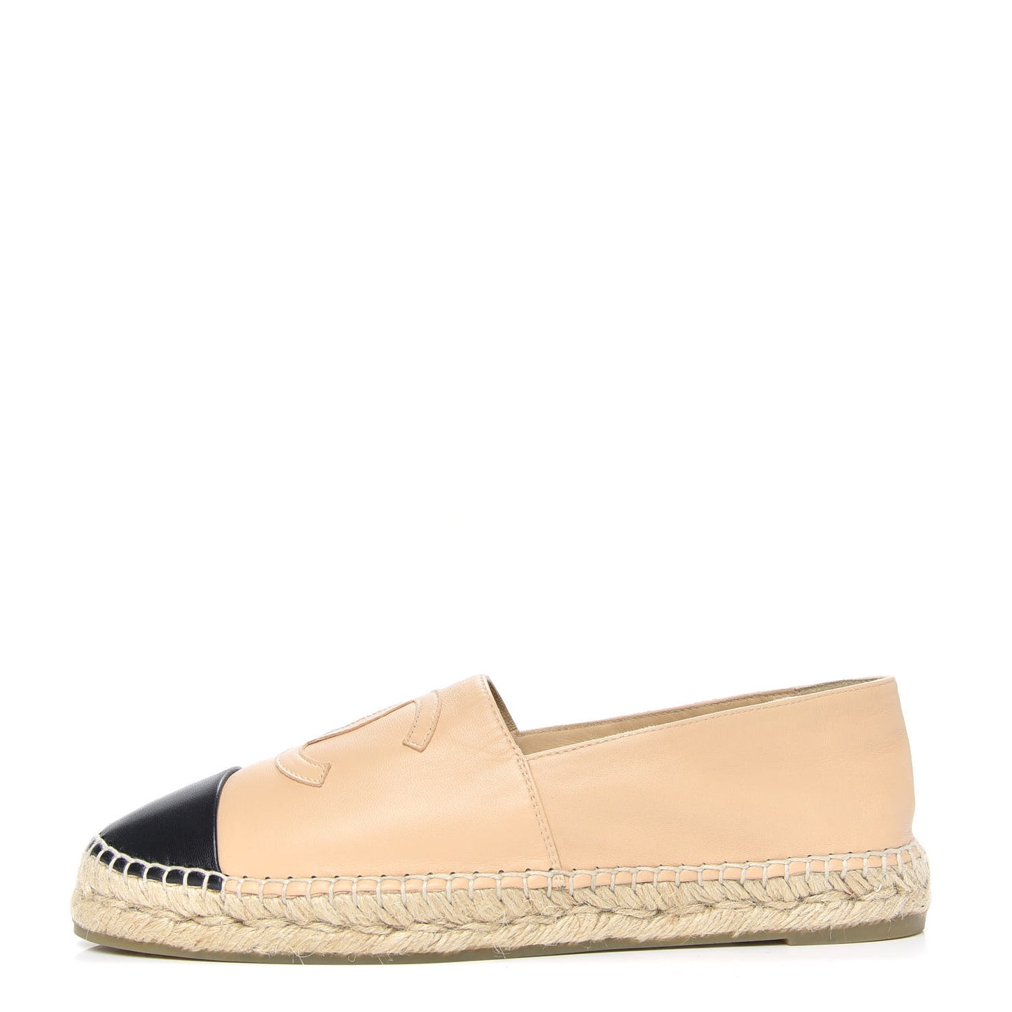 Lambskin CC Espadrilles 41 Beige Black