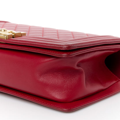 Chanel Lambskin Quilted Medium Boy Flap Red 10 of 10