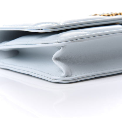 Chanel Lambskin Quilted Chanel 19 Wallet On Chain WOC Light Blue 10 of 12