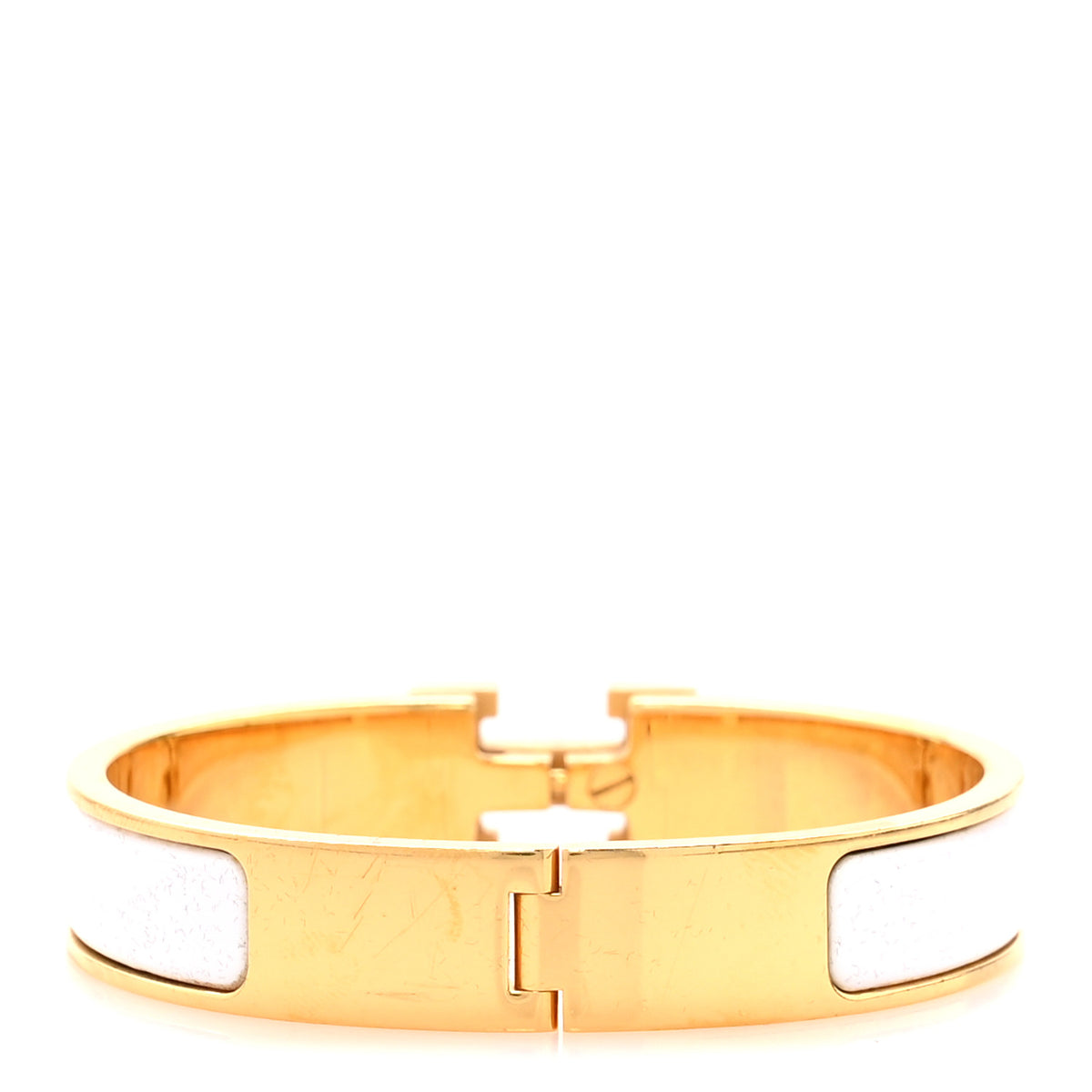 Hermes Enamel Narrow Clic Clac H Bracelet PM White 3 of 5