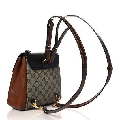 Gucci GG Supreme Monogram Calfskin Padlock Backpack Beige Cuir Black 3 of 12