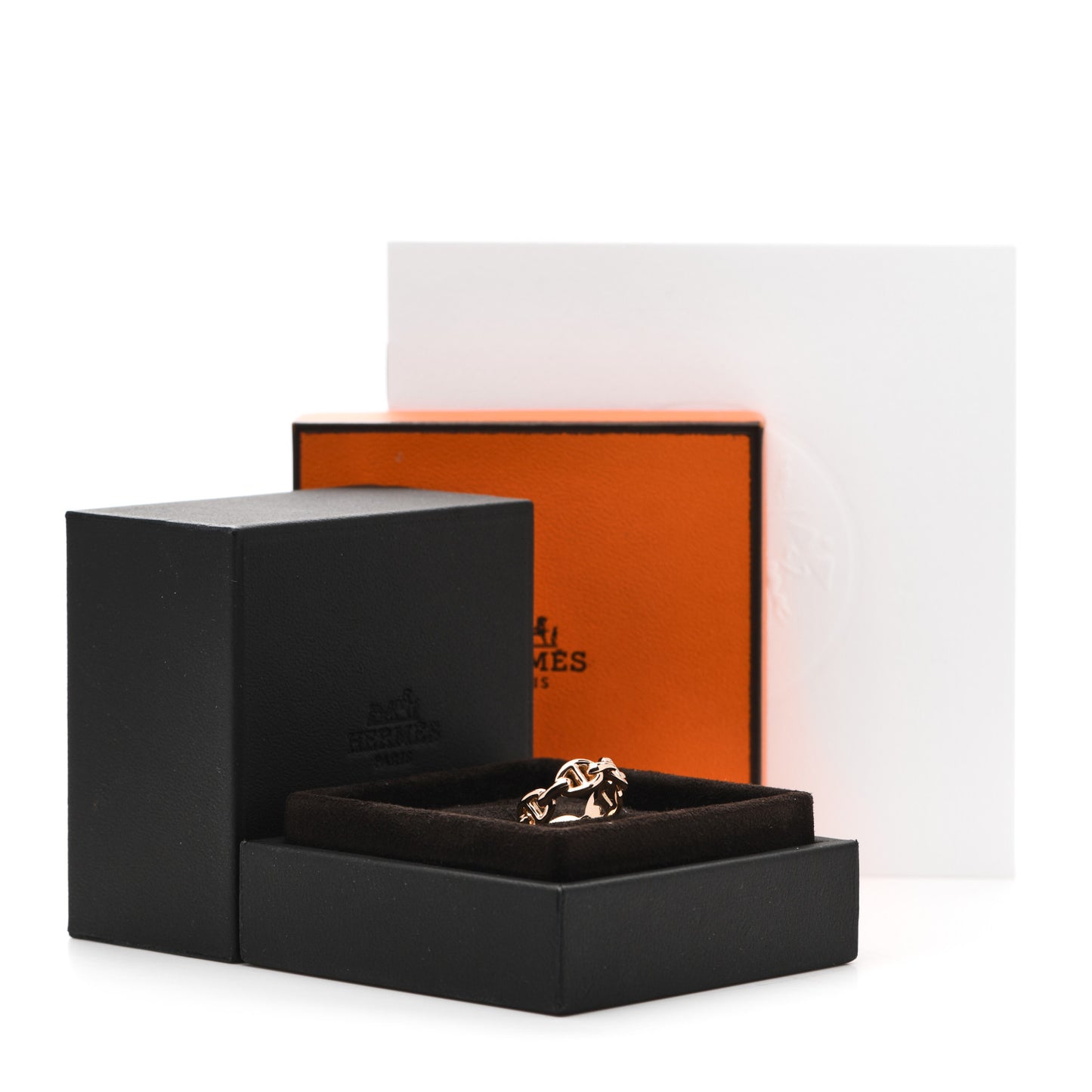 18K Rose Gold PM Chaine D'Ancre Enchainee Ring 49 4.75