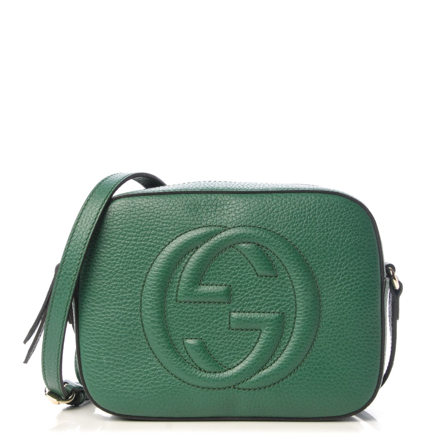 Pebbled Calfskin Small Soho Disco Bag Emerald Green