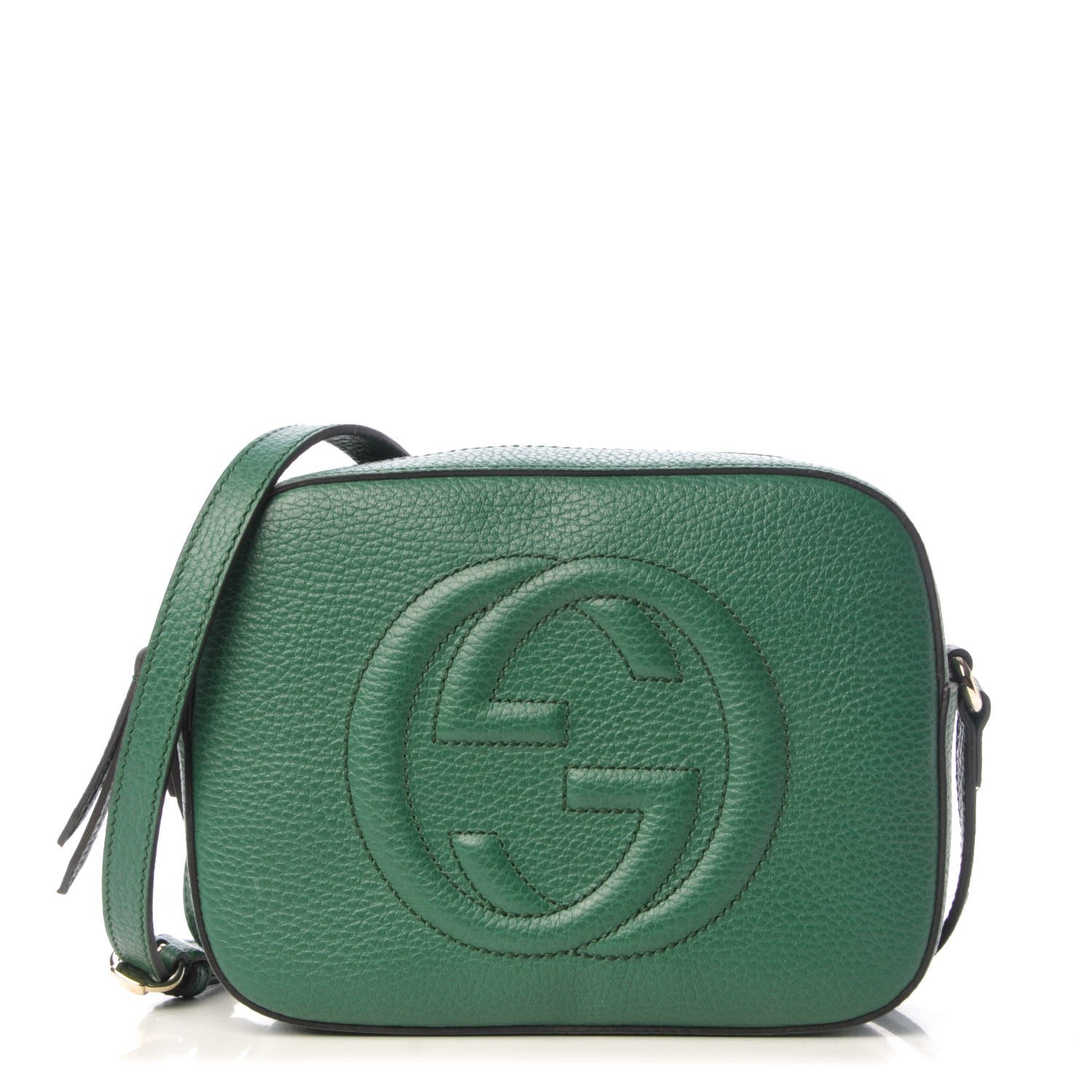 Gucci Pebbled Calfskin Small Soho Disco Bag Emerald Green 1 of 12