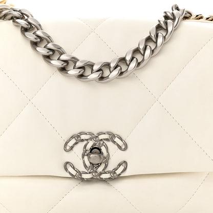Chanel Lambskin Quilted Medium Chanel 19 Flap White 8 of 10