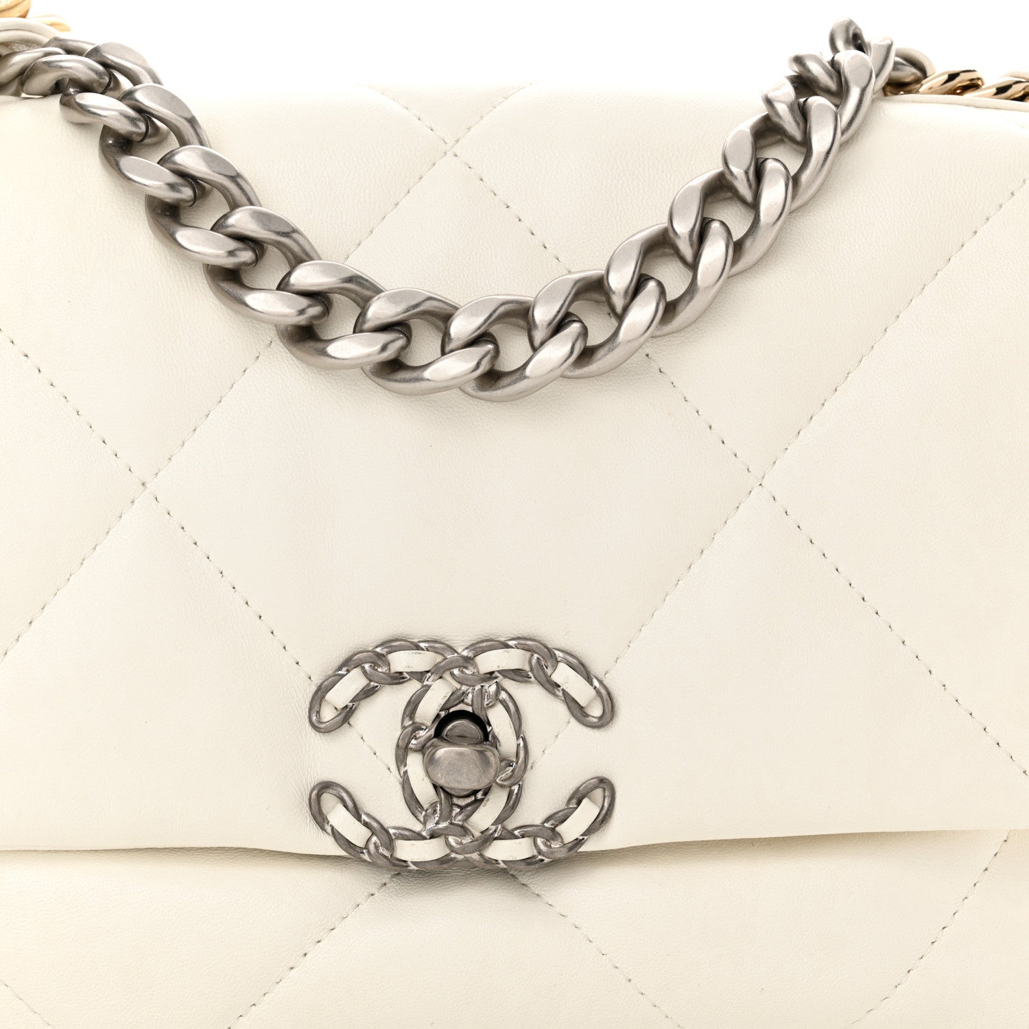 Chanel Lambskin Quilted Medium Chanel 19 Flap White 8 of 16