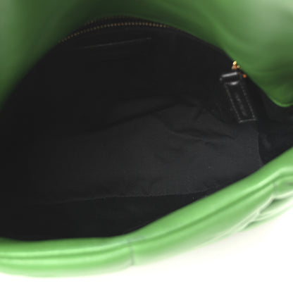 Saint Laurent Lambskin Quilted Small Loulou Puffer Monogram Chain Satchel New Vert 5 of 10