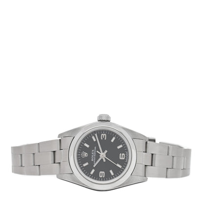 Rolex Stainless Steel 24mm Oyster Perpetual Watch Black 76080 2 of 5