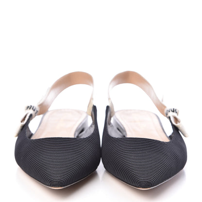 Christian Dior Technical Canvas Ribbon J'Adior Slingback Ballet Flats 40 Black 2 of 9