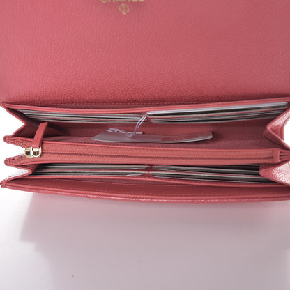Chanel Caviar Quilted Long Flap Wallet Pink 5 of 10