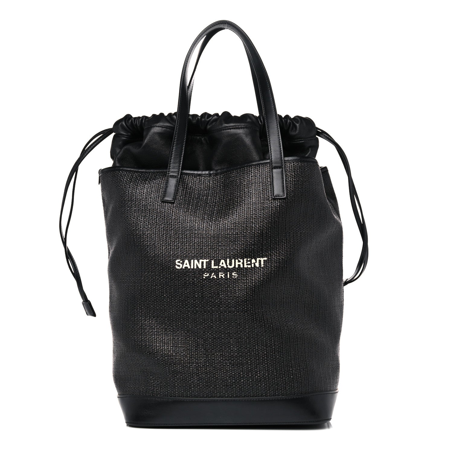 Saint Laurent Linen Canvas Teddy Shopping Bag Black 3 of 14