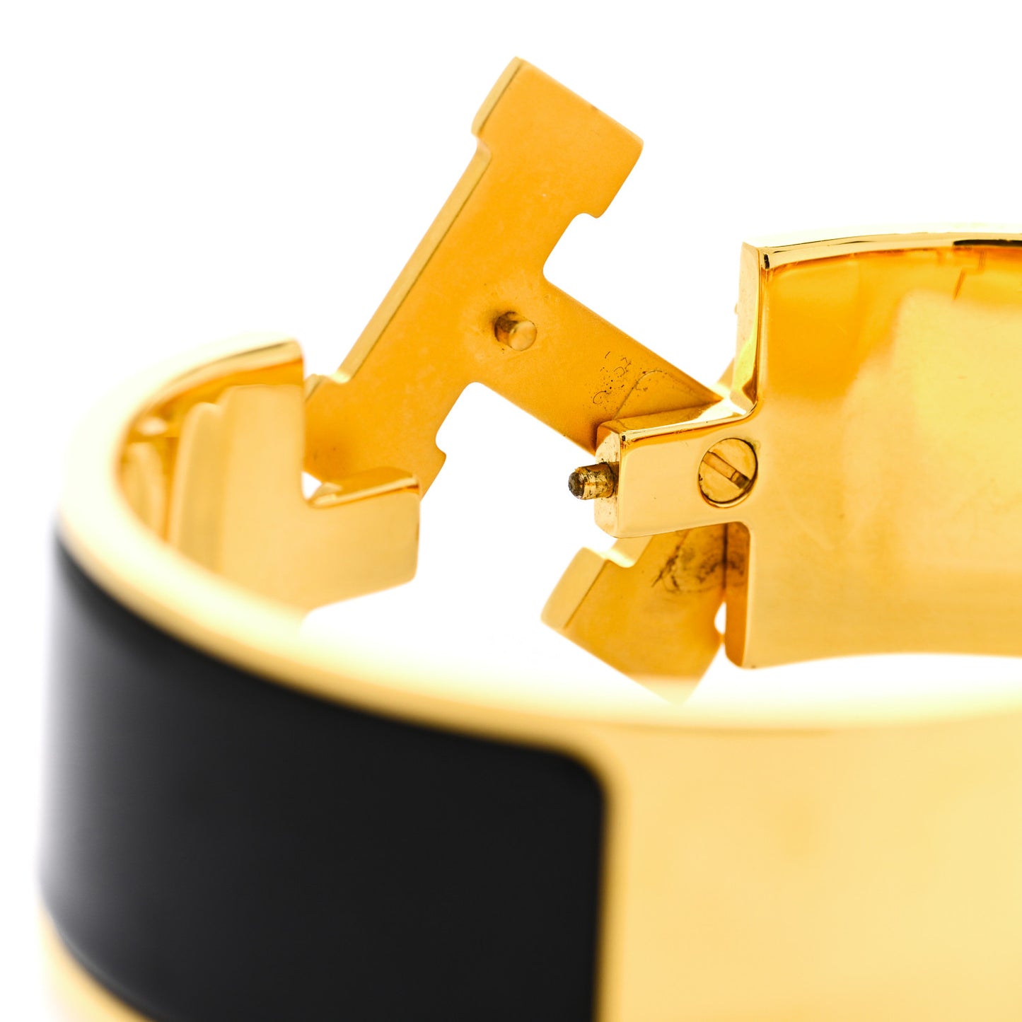 Enamel Wide Clic Clac H Bracelet GM Black