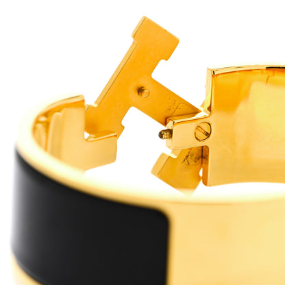 Hermes Enamel Wide Clic Clac H Bracelet GM Black 6 of 6