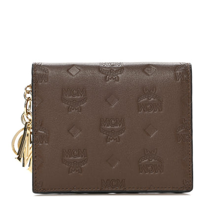 MCM Calfskin Ottomar Monogram Bi-Fold Wallet Black Beige 1 of 8