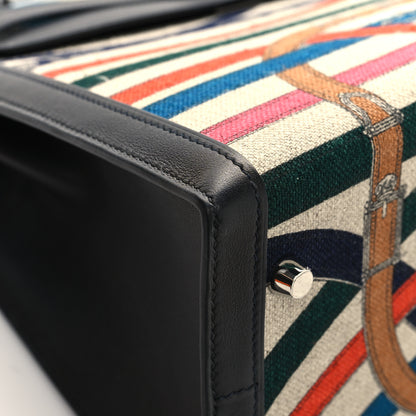 Hermes Swift Toile De Camp Cavalcadour Kelly Sellier 32 Black 9 of 13