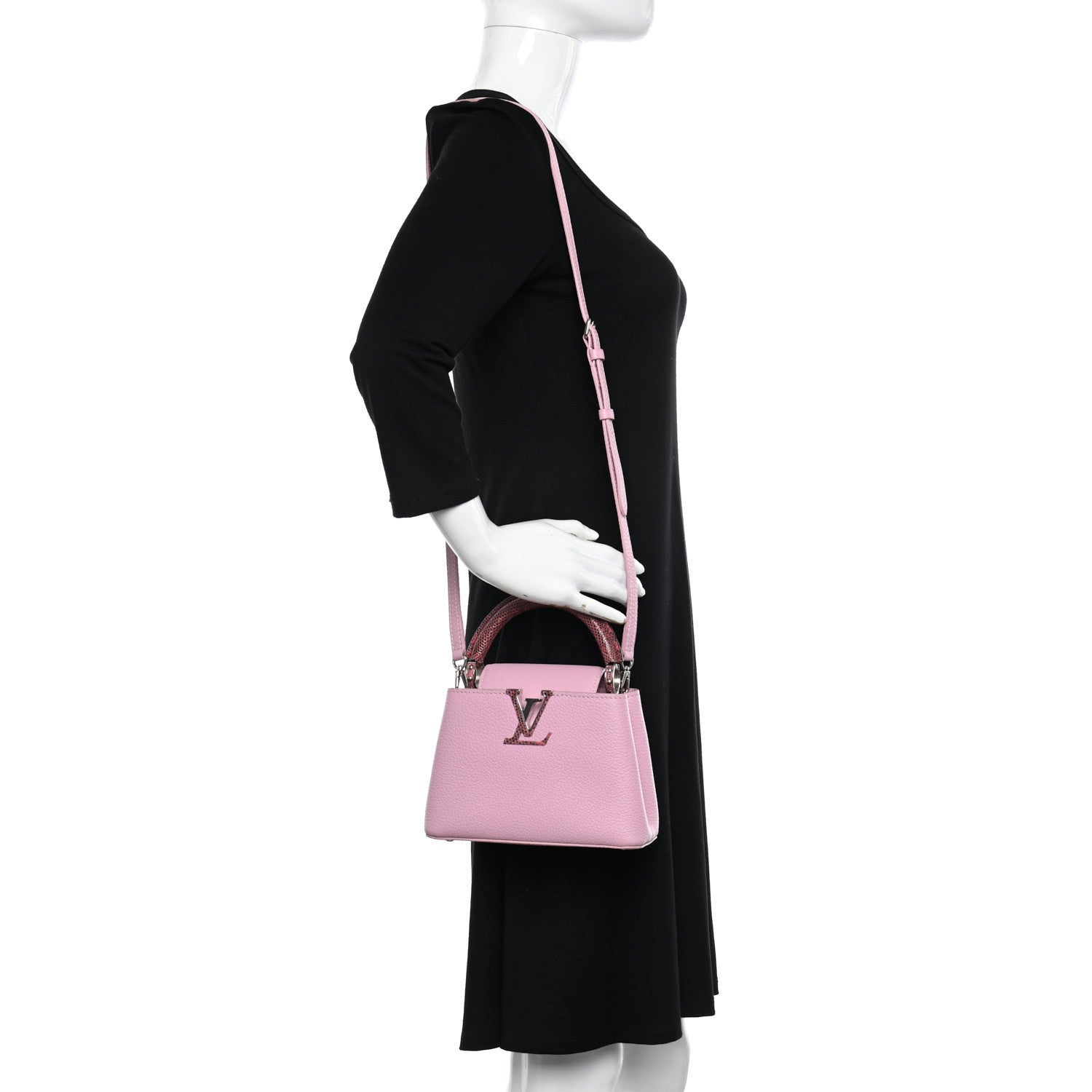 Louis Vuitton Taurillon Ayers Capucines Mini Pink 3 of 11