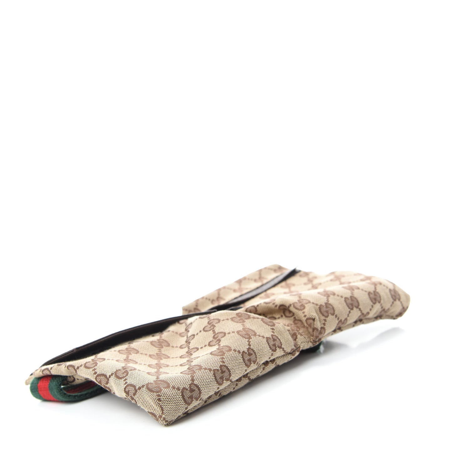 GG Monogram Double Pocket Belt Bag Dark Brown